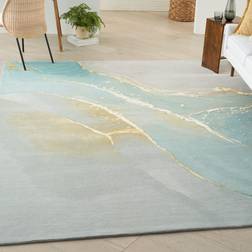 Nourison Large Prismatic Abstract Rug 226 x 226 cm Yellow, Grey, Blue