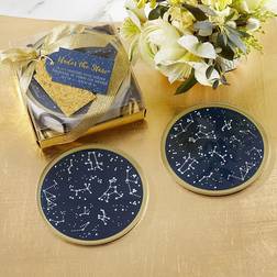 Kate Aspen Under The Stars Glass with Holder Set of 6 Coaster