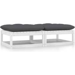 vidaXL Patio Footstools with Cushions 2