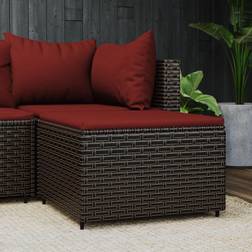 vidaXL Gartenhocker Mit Kissen Braun Poly Rattan