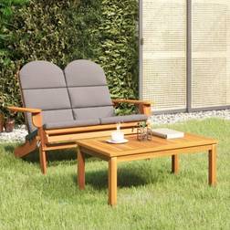 vidaXL Juego Muebles Jardín Adirondack 2 Piezas Madera Acacia - Marrón Conjunto de Sala de Exterior