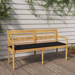 vidaXL Batavia-Bank mit Schwarzem Kissen 150 cm Gartenbank