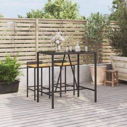 vidaXL Mit Glasplatte Schwarz 110 x 70 x 110 cm Bartisch
