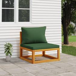 vidaXL Garten-Mittelsofa mit Grünen Kissen Massivholz Lounge-Set