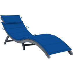 vidaXL Chaise Longue De Patio Bain de Soleil de Jardin Transat de Terrasse Piscine Extérieur Gris Bois d'Acacia Solide