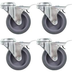 vidaXL 8 pcs Roulettes pivotantes à trou de boulon 75 mm