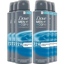 Dove Men+Care Antiperspirant Deodorant 72H Protection, Clean Comfort 150 Ml, 6 Pack