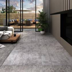 vidaXL Listoni Autoadesivi PVC 5,21 m 2 mm Grigio Cemento