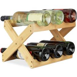 Relaxdays Bamboo 22 x 36 x 20 cm Natural Wine Rack