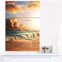 Design Art Moving Clouds Over Beach Modern Beach Wall Decor