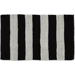 DII Stripe Rag Rug Black, White