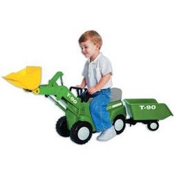 Skyteam Technology Farm Tractor with Big Scoop and Trailer Ride-On Toy, 75 lb. Capacity