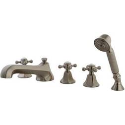 Kingston Brass KS43085BX Three Handle Roman Tub Brushed Nickel