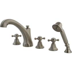 Kingston Brass Metropolitan Triple Handle Deck Roman Tub Gray