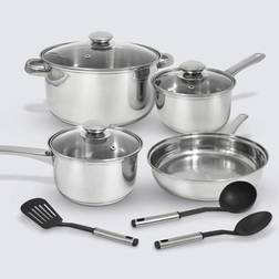 Cook Pro Excel Steel 501 10 pc Stainless Steel Cookware Set di pentole con coperchio