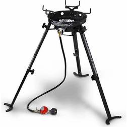 Eastman Outdoors 90411 Portable Kahuna Burner with XL Pot and Wok Brackets with Adjustable and Removable Legs, Black, Pack of 1