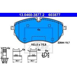 ATE 13.0460-3877.2 Juego De Pastillas De Freno Volkswagen Amarok Pick-up