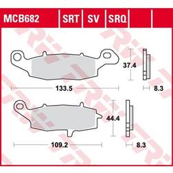 TRW Lucas Bremsbeläge Sintermetall MCB682SRT 133,5/109,2x37,4/44,4x8,3