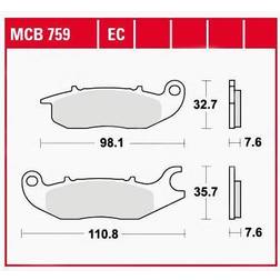 TRW Lucas Bremsbeläge organisch MCB759 98,1/110,8x32,7/35,7