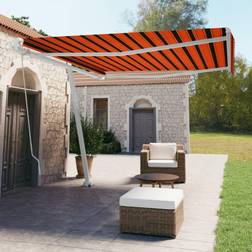 vidaXL Tenda Retrattile Manuale Autoportante 450 x 300 cm - Arancio Marrone