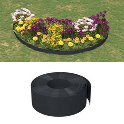 vidaXL Bordures De Jardin 4 Pcs Noir 10 m 20 cm Polyéthylène