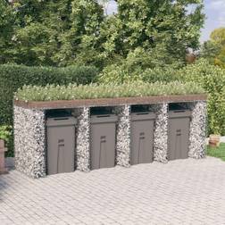 vidaXL Gabionvæg skraldespand 350x91x120 galvaniseret jern