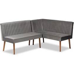 Baxton Studio 2pc Alvis Settee Bench