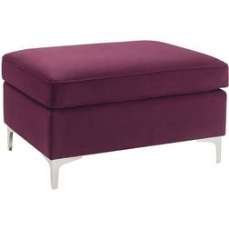 Acme Furniture Jaszira Burgundy Velvet Pouffe