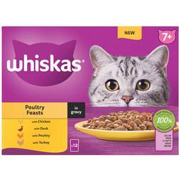 Whiskas 85g 7+ poultry feasts mixed senior