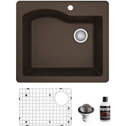 Karran QT-671 Quartz/Granite Bowl Top Sink Bottom Grid and Strainer
