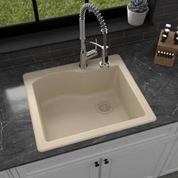 Karran QT-671 Drop-In Quartz Composite 1-Hole Single Bowl Kitchen Sink