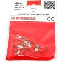 ELPRESS Isoleret Gaffelkabelsko A1532g, 0,5-1,5mm2, ø3 I Poser Af 15 Stk