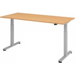 Hammerbacher WxD 1800 x 800 mm Beech Aluminium Silver Writing Desk