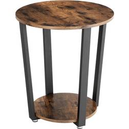 Vasagle Round Side With Shelf LET57X Table Basse