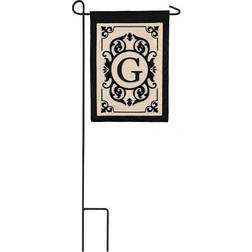 Evergreen Applique Double Sided Garden Flag Cambridge Monogram