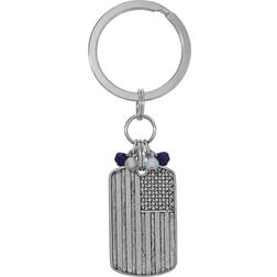 2028 2028 Pewter Red White Blue Flag Key Fob Multi