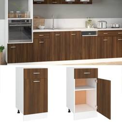 vidaXL Armario Bajo Cocina Contrachapada Marrón Roble 40x46x81.5 cm Cómoda