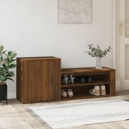 vidaXL Engineered Wood Cabinet Brown Oak Shoe Rack