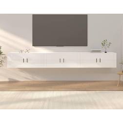 vidaXL Wall-mounted TV Cabinets 3 pcs Gloss White Wall Cabinet