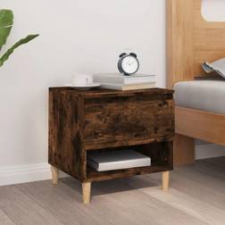 vidaXL Smoked Oak 50 x 46 x 50 Engineered Wood Bedside Table