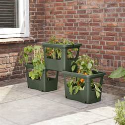 Elho Basics Stack and Grow Large Leaf Green Planter