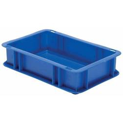 Euro stacking container, closed walls and base, LxWxH 300 x 200 x 75 mm, blue, pack of 5