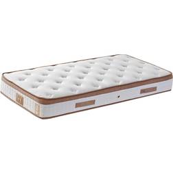 LOTO LIVING Resårmadrass 120x200 Vit/Brun Resårbotten