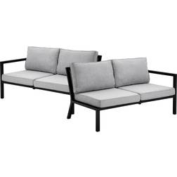 Brafab Belfort 2-Personsers H+V Sort Grå 144 x 88 cm Modulsofa