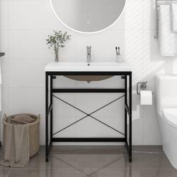 vidaXL black, 79 Bathroom Washbasin Frame