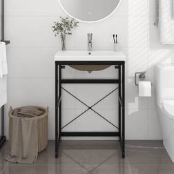 vidaXL Estructura De Baño Con Lavabo Incorporado Hierro Negro