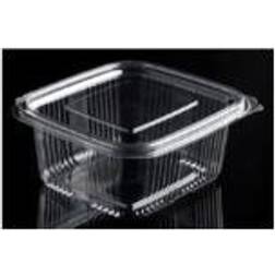 Plastbæger Firkantet m/hængslet låg 500 ml. 90x105x55 mm. 100 stk