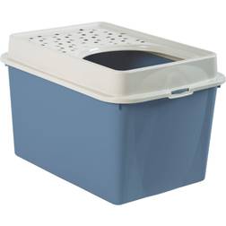 Rotho Maison De Toilette TOP 50l - Bleu (PP Recyclé) - 57.2 x 39.3 x 40.4 cm