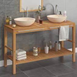 vidaXL Armadietto Da Bagno In Legno Di Teak Con Lavabi