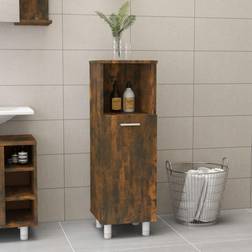 vidaXL Armario De Baño Madera Contrachapada Roble Ahumado 30x30x95 cm